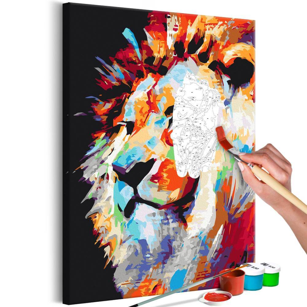 malen-nach-zahlen-portrait-of-a-colourful-lion